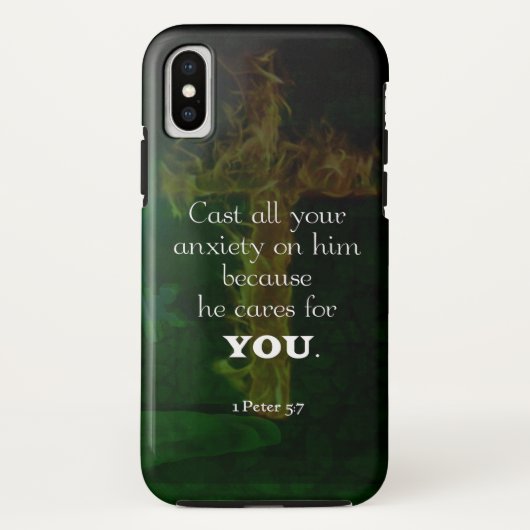 1 Peter 5:7 Bijbelversen citaat Case-Mate iPhone Case (Achterkant)