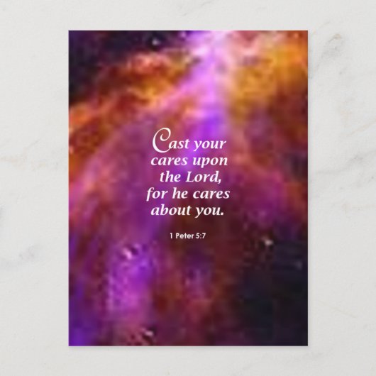 1 Peter 5:7 Briefkaart (Voorkant)