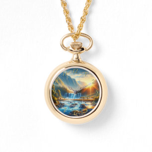 1 Peter 5:7 Gold Christelijke trouw Prayer Horloge