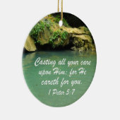 1 Peter 5:7 Keramisch Ornament (Rechts)