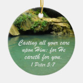 1 Peter 5:7 Keramisch Ornament (Voorkant)