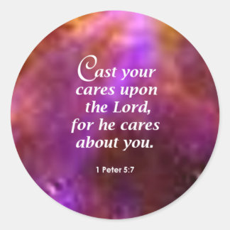1 Peter 5:7 Ronde Sticker