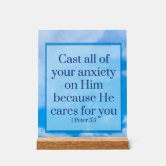 1 Petrus 5:7 Acryl Bord