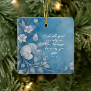 1 Petrus 5:7 Bijbelvers Afbeelding Keramisch Ornament