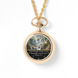 1 Petrus 5:7 Christelijk geloof een waterval Horloge