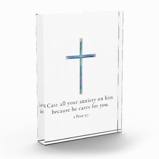 1 Petrus 5:7 Minimalistisch kruis Fotoblokken (Links)