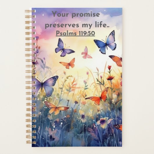 1 Petrus 5:7 Schrift Hij geeft om u Wildbloemen Planner (Voorkant)