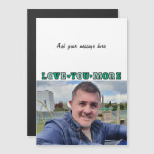 1 photo add text love you green magnetic card magnetische uitnodiging (Voorkant / Achterkant)