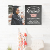 1 Photo Chalkboard roze zwart Afstuderen Spandoek (Insitu)