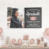 1 Photo Chalkboard roze zwart Afstuderen Spandoek