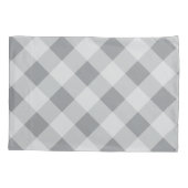 1 Photo Collage Familienaam - Buffalo Check Grijs Kussensloop (Achterkant)