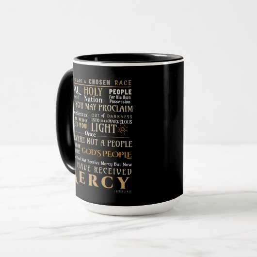 1 Pierre 2:9-10 Écriture Mug (Devant gauche)