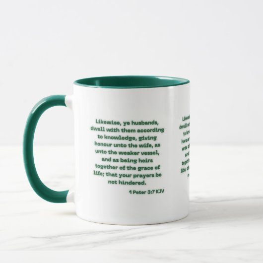 1 Pierre 3:7 KJV Bible Écriture Mug à deux tons (Gauche)