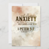 1 Pierre 5:7 Posez votre anxiété sur Lui Carte Bib (Devant)