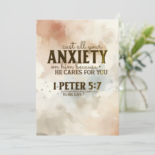 1 Pierre 5:7 Posez votre anxiété sur Lui Carte Bib (Debout devant)