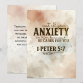 1 Pierre 5:7 Posez votre anxiété sur Lui Carte Bib (Devant / Derrière)