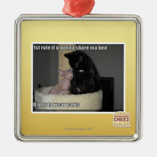 1 regel als je een bed wilt delen metalen ornament