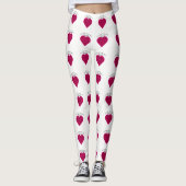 1 roze zwart hartMeerroze kleur Ik hou van je stri Leggings (Voorkant)
