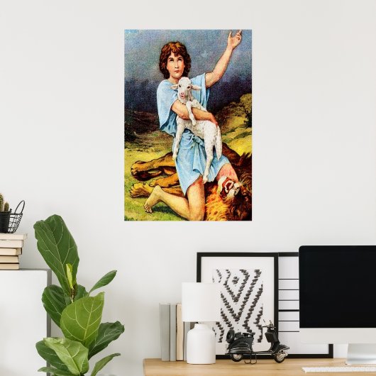 1 Samuel 17 David tue une affiche de lion (Bureau à domicile)