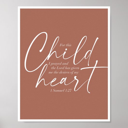 1 Samuel 1:27 Dual Fonts Clay Rust Background Poster (Voorkant)