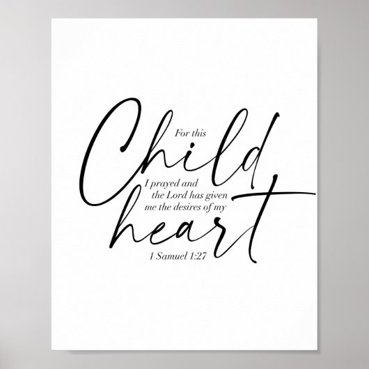 1 Samuel 1:27 Dual Fonts Poster (Voorkant)