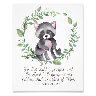1 Samuel 1:27, Scripture Art, Kinder zenuwcel Foto Afdruk
