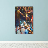 1 Samuel 24 David Spares Saul's Life Canvas Afdruk (Insitu (Houten vloer))