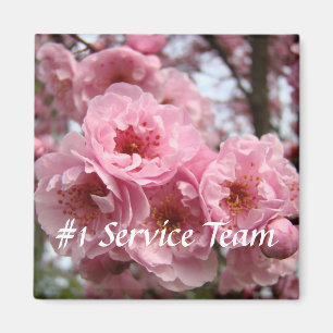#1 Serviceteam magneet Roze Bloesems Kantoormagnee