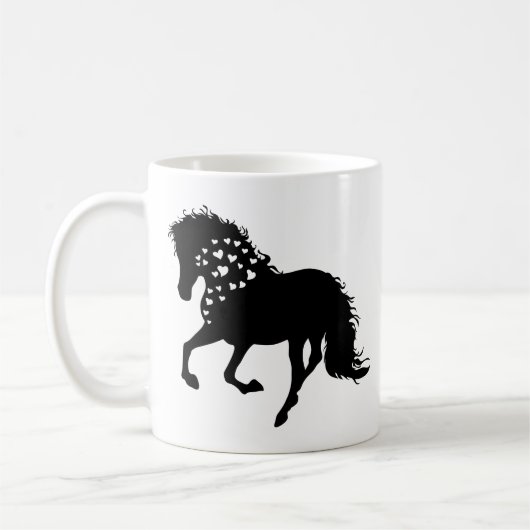 1- Shirt van paarden, T-shirt van paardenpest, mei Koffiemok (Links)