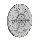 1-Silver en Gold Snowflake 3-D-look Dartbord (Voorkant Links)