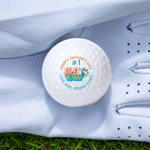 #1 Super Dad Comic Book Bubble Custom Photo Golfballen