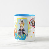 #1 Super Dad Comic Book Bubbles Custom Vier Foto's Mok (Midden)