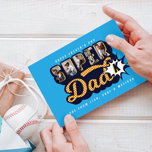 #1 Super Pap Superheld Comic Book Vaderdag Kaart