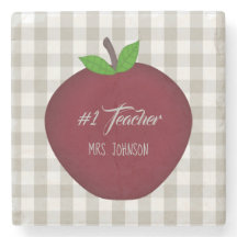 #1 Teacher Red Apple Drink Onderzetter
