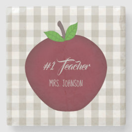 #1 Teacher Red Apple Drink Onderzetter