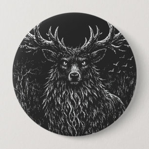 1. The Shadow Stag door BurnsInHell Ronde Button 4,0 Cm