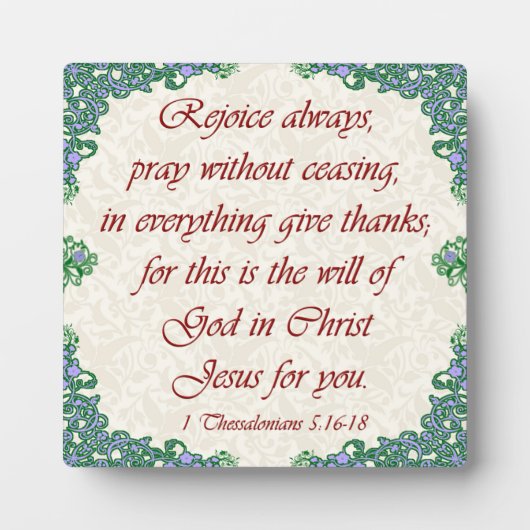 1 Thessaliërs 5:16-18 Fotoplaat (Voorkant)