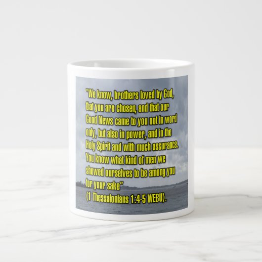 1 Thessaloniciens 1:4-5 WEBU Mug (Devant)