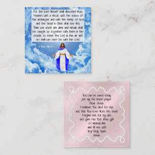 1 Thessaloniërs 4:16-17 Kaart Vierkante Visitekaartje