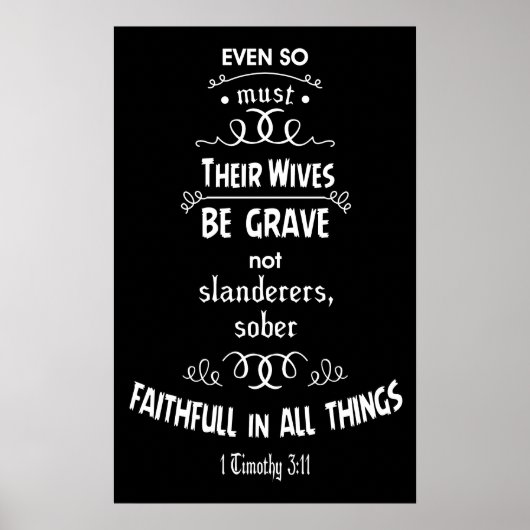1 Timothy 3:11 Poster (Devant)