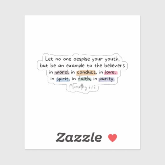 1 Timothy 4:12 Sticker (Vel)