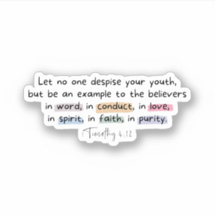 1 Timothy 4:12 Sticker