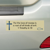 1 Timothy 6:10 Bumpersticker (Op auto)