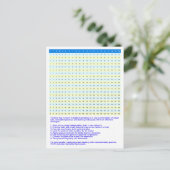 1 tot 20 Vermenigvuldigingstabel | Wiskunde Tafels Briefkaart (Staand voorkant)