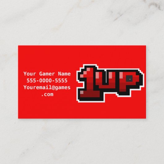 1-UP Visitekaartjes voor videogamer (Voorkant)