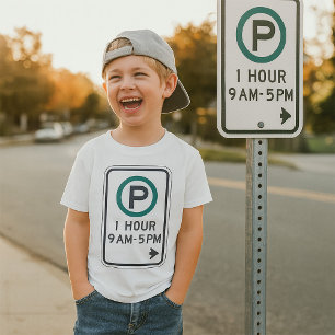 1 uur parkeren teken voor gecontroleerde parkeerzo t-shirt
