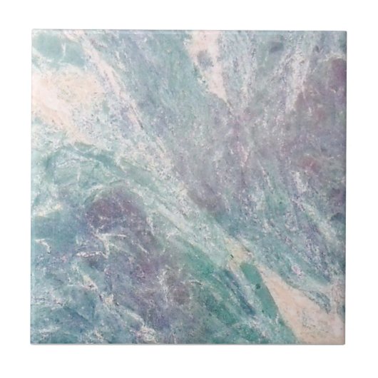 1 van 2 Blue Aqua White Lila Faux Granite Repro Tegeltje (Voorkant)
