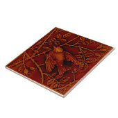 1 van 2 Repro Minton Birds Faux Relief Majolica Tegeltje (Zijkant)