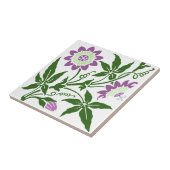 1 van 2 Sherwin Cotton Passion Flower Antiek Repro Tegeltje (Zijkant)
