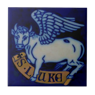 1 van 4 Evangelist St Luke Bull Repro Gothic Style Tegeltje